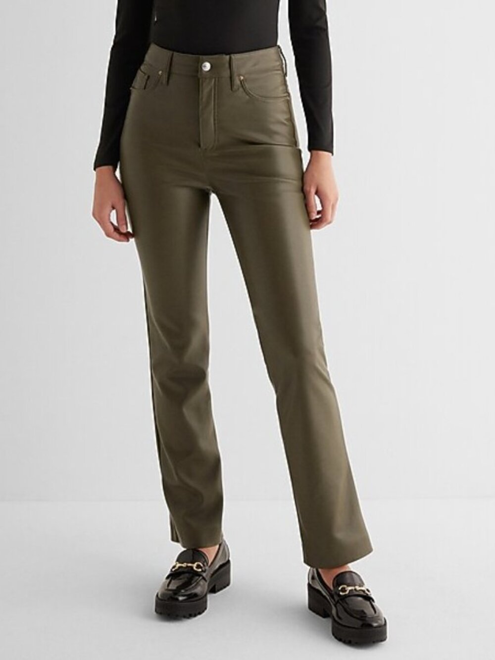 Express | Super High Waisted Faux Leather '90s Slim Pant